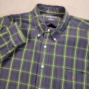 Polo Ralph Lauren Mens Button Down Shirt XL Plaid Blaire Green Preppy Classic